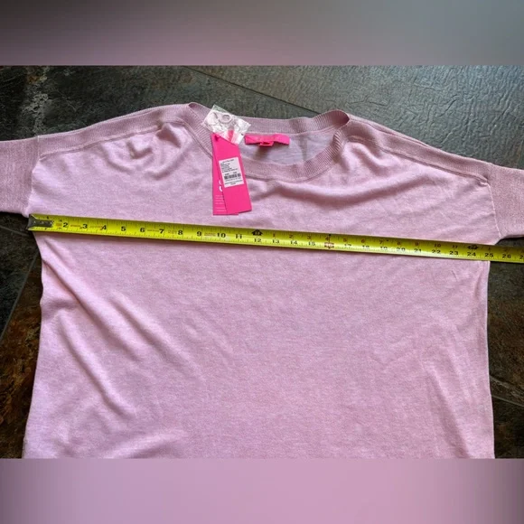 New Lilly Pulitzer pink Cobo oversized cool max light weight twee sweater. XXS - Picture 10 of 14